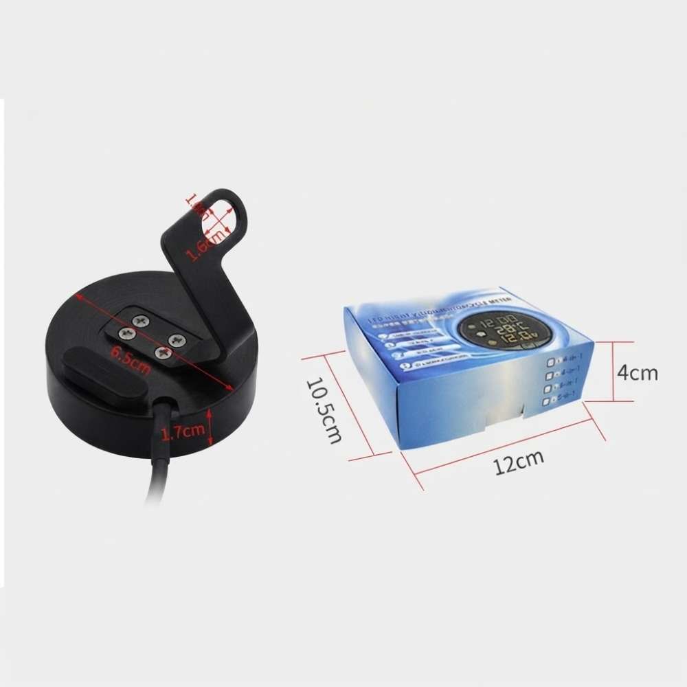 Morfayer 4 in 1 Digital LED Meter for Motorcycle – 12V Digital Clock, Air Temprature & Battery Voltmeter - Image 5