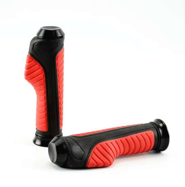 Spyker Universal 7/8" Motorcycle Handlebar Grips | Anti-Skid Aluminum & Soft Rubber Hand Grips for Touring & Commuter Bikes | Red & Black - Image 2